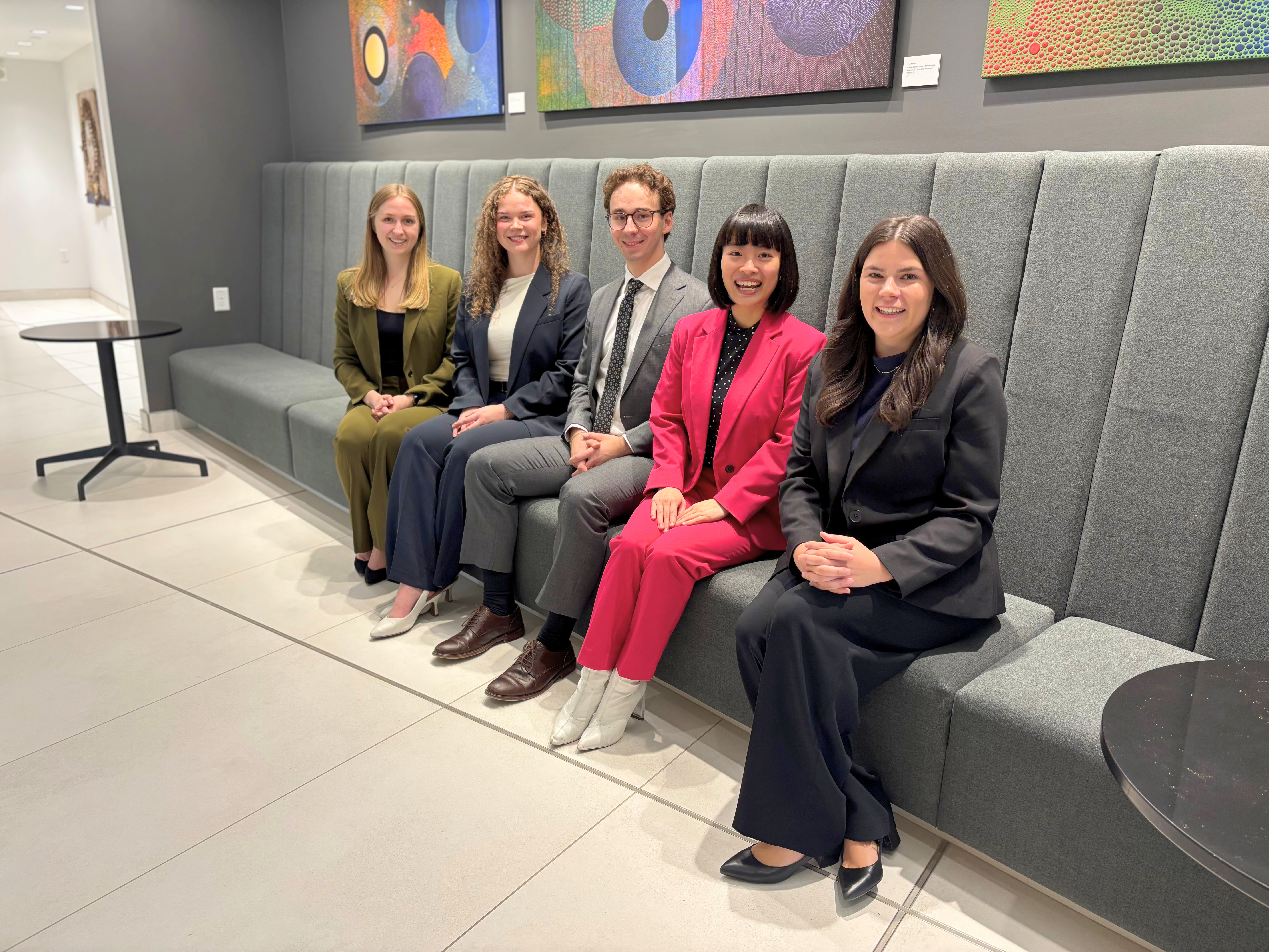 Five TDS 2026 second-year summer students posing in a professional office setting.
